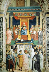 Pius II helgonförklarade den heliga Katarina av Siena 1461 av Bernardino di Betto Pinturicchio