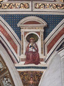Saint Hieronymus, detalj av kyrkans läkare (fresk av Bernardino di Betto Pinturicchio