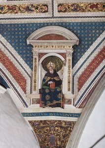 St Augustine of Hippo, detalj av Doctors of Church (fresk av Bernardino di Betto Pinturicchio