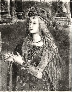 St. Catherine, möjligen ett porträtt av Lucrezia Borgia (1480-1519) från cykeln Lives of the Saints, Sala dei Santi, 1492-94