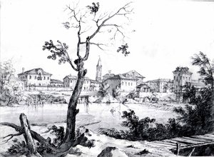 En by vid Brenta av Bernardo Bellotto