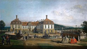 Tyska: Det kejserliga lustslottet Schloss Hof, sidan av hedershovet av Bernardo Bellotto