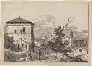 Landskap med ett dött träd av Bernardo Bellotto