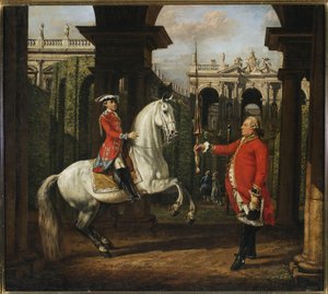 Överste Koenigsfels lär prins Józef Poniatowski rida av Bernardo Bellotto