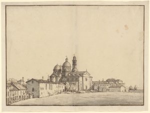 Santa Giustina och Prato della Valle i Padua av Bernardo Bellotto