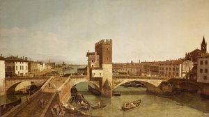 Bron vid Delle Navi, Verona av Bernardo Bellotto