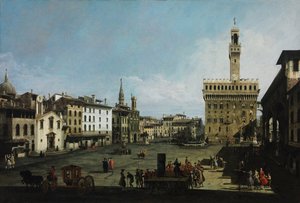 Piazza della Signoria i Florens av Bernardo Bellotto