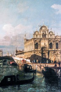Rio dei Mendicanti och Scuola di San Marco (olja på duk) av Bernardo Bellotto