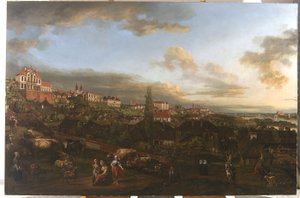 Utsikt över Warszawa med Ordynacki-palatset, 1772 av Bernardo Bellotto