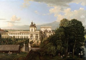 Wilanów-palatset sett från söder. av Bernardo Bellotto