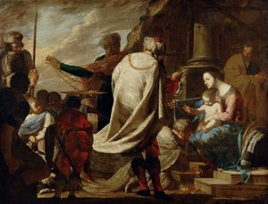 Tillbedjan av de tre vise männen av Bernardo Cavallino