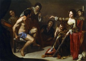 "Hercules och Omphale" Målning av Bernardo Cavallino (1616-1656) vers 1640 Dim 127x180,3 cm National Museum of Western Art, Tokyo
