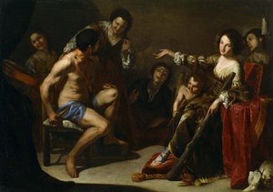 Herkules och Omphale av Bernardo Cavallino