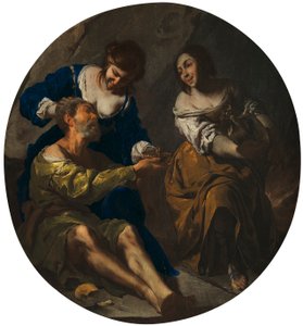 Lot och hans döttrar av Bernardo Cavallino