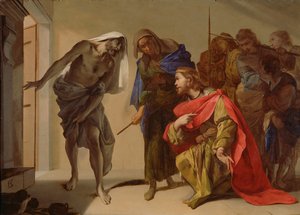 The Shade of Samuel åberopad av Saul, ca. 1655