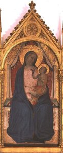 Madonna och barn (tempera på panel) av Bernardo Daddi
