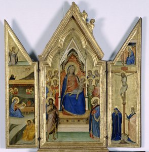 Triptyk med Madonna och barn; av Bernardo Daddi