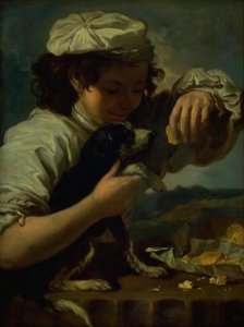 En pojke med en hund (Allegory of "Taste") av Bernardo Eberhart Keilhau
