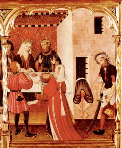 Altartavla av Sankt Johannes, detalj som representerar Sankt Johannes Döparen halshuggen