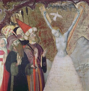 Martyrdom of St. Eulalia (tempera och bladguld på panel) (detalj)