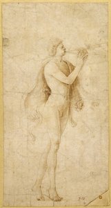 En satyr som spelar en aulos av Bernardo Parentino