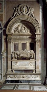 Leonardo Brunis begravningsmonument. Skulptur av Bernardo Rossellino