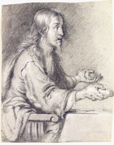 Kristus i Emmaus presenterar brödet av Bernardo Strozzi