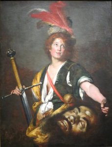 David med Goliat-huvudet av Bernardo Strozzi