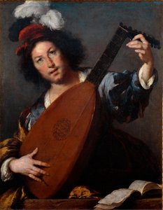 Lutspelare av Bernardo Strozzi