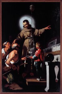 Porträtt av Sankt Didacus av Alcala (olja på duk). av Bernardo Strozzi
