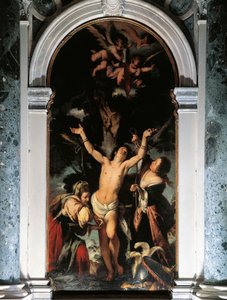 St Sebastian Cured by the Holy Women, av Bernardo Strozzi, olja på duk av Bernardo Strozzi