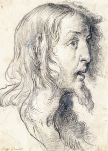 Kristi huvud i profil till höger, av Bernardo Strozzi