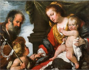 Den heliga familjen. av Bernardo Strozzi