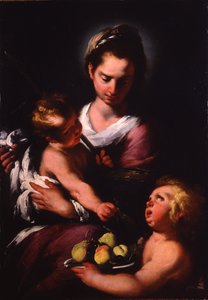 Jungfru Maria med barnet och Sankt Johannesbarnet av Bernardo Strozzi