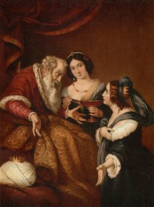 Ester ber Ahasveros om nåd av Bernardo after Strozzi