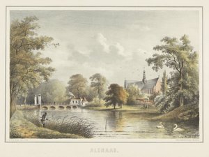 Utsikt över Alkmaar med Grote Kerk