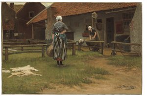 Tvättdag (olja på duk)