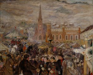 Drammens marknad (olja på duk)