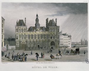 Hotel de ville, Paris, 1832 (färggravyr)