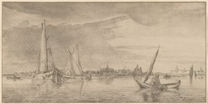 Flod med stad, 1775.