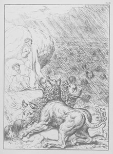 Dantes gudomliga komedi, Inferno (Helvetet), plansch XI (litografi) av Bernhard Schuler