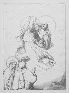 Dantes gudomliga komedi, Paradiso (himlen), plansch XXXIII (litografi) av Bernhard Schuler