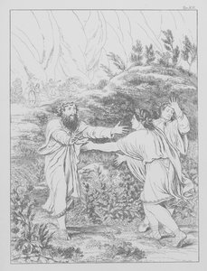 Dantes gudomliga komedi, Purgatorio (Skärselden), plansch XII (litografi) av Bernhard Schuler