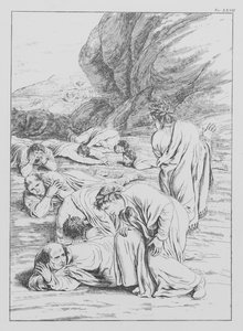 Dantes gudomliga komedi, Purgatorio (Skärselden), plansch XXVIII (litografi) av Bernhard Schuler