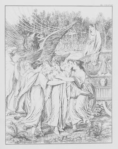 Dantes gudomliga komedi, Purgatorio (Skärselden), plansch XXXVIII (litografi) av Bernhard Schuler
