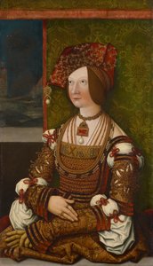 Porträtt av Bianca Maria Sforza 1472-1510, ca. 1505-1510. av Bernhard, Strigel