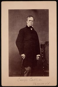 Porträtt av George Catlin 1796-1872, cirka 1867. av Bernheim
