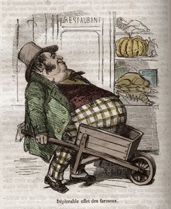 Obeite - Des Gourmands - bedrövlig effekt des floureux - gravyr i "La Physiologie du gout"" av Jean Anthelme Brillat Savarin (Brillat-Savarin)