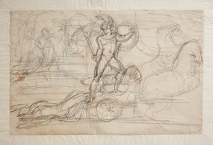 Akilles släpar Hektors kropp efter sin vagn. Paolo och Francesca(), av Bertel Thorvaldsen