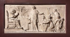 Kardinal Ercole Consalvi återlämnar Kyrkostaten till Pius VII av Bertel Thorvaldsen